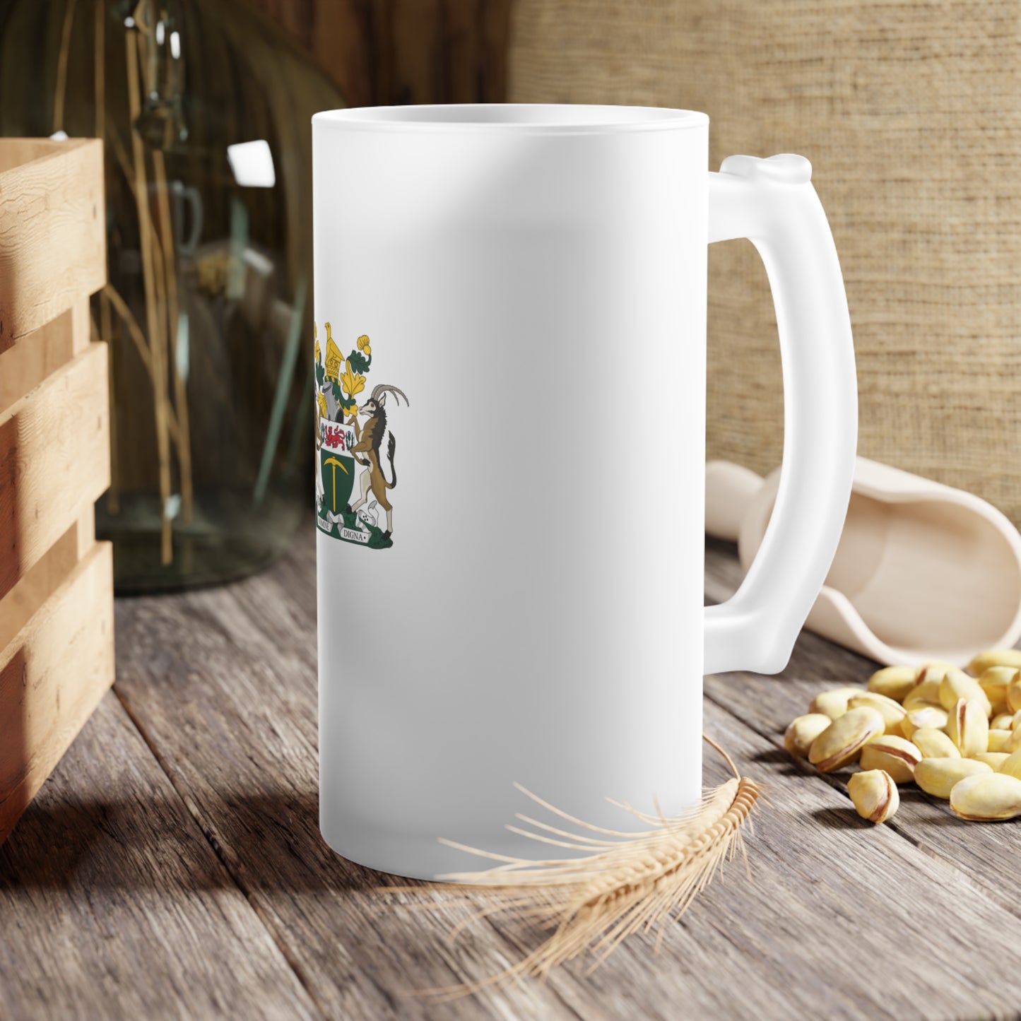 Rhodesian Glass Frosted Beer Mug